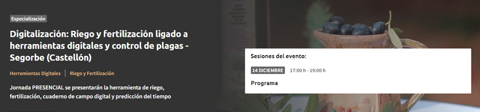  Digitalización: Riego y fertilización ligado a herramientas digitales y control de plagas - Segorbe (Castellón)